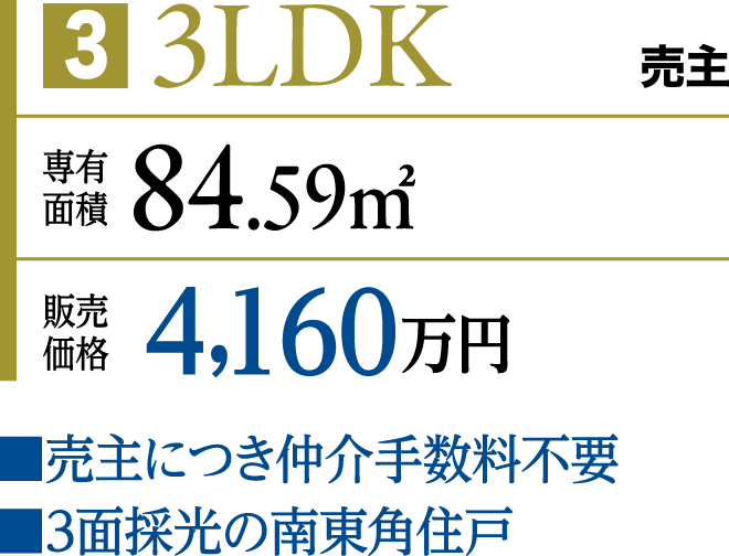 3LDK 専有面積84.59㎡